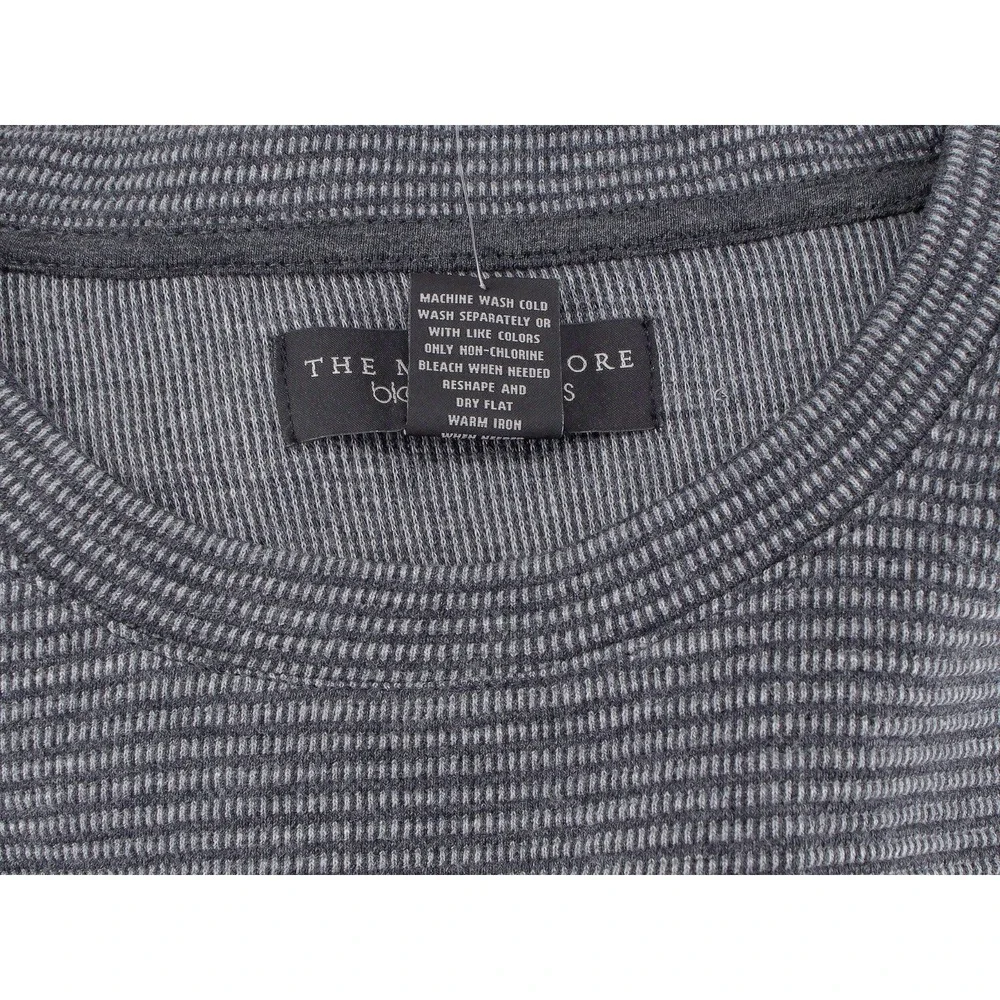 The Men's‎ Store Bloomingdale's Micro Stripe Long-Sleeve Tee Crew Neck Gray XXL